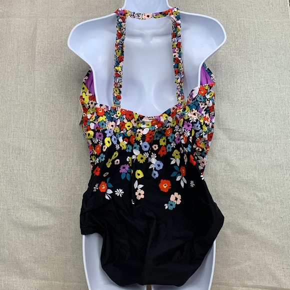 Anne Cole Signature Women Plus Size High-Neck One-Piece Swimsuit Size 18W - Picture 2 of 10